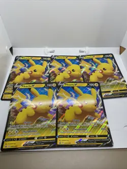 Lot of 5 Pikachu V [SWSH061] JUMBO Oversized Shining Fates Mint/NM Pokemon TCG - Image 1