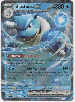 Blastoise ex 009/165 Double Rare 151 Pokemon Holo Near Mint - Image 1