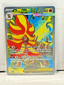 Mega Pyroar ex 099/086 Full Art Double Ultra Rare Pokemon Chaos Rising ME04 NM - Image 1