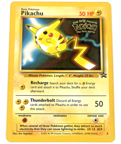 Pokemon WoTC - Pikachu - The First Movie Black Star Promo - MP - 4 Stamped - Image 1
