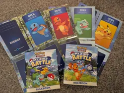 Pokemon TCG My First Battle (4x) Playmats With (2x) Rulebooks Pikachu Charmander - Image 2