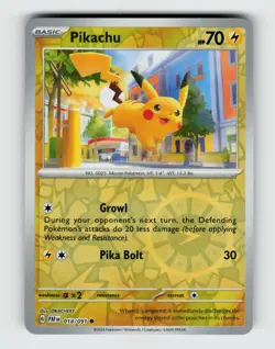 Pikachu 018/091 Reverse Holo Common Paldean Fates Pokemon 2024 Near Mint - Image 1