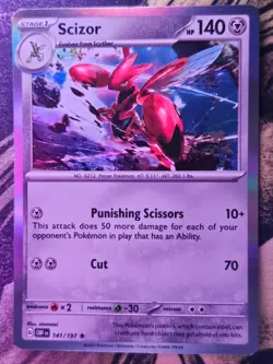 Scizor 141/197 Rare Obsidian Flames Pokemon Holo Near Mint - Image 1