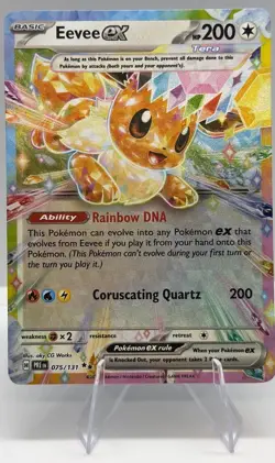 Pokemon TCG Eevee ex 075/131 – Double Rare Holo – Prismatic Evolutions – NM/M - Image 1