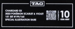 2023 Pokemon Scarlet & Violet 151 Set 199/165 Charizard EX SIR TAG 10 (955) - Image 3