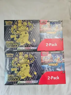 Pokemon Surging Sparks Elite Trainer Box + Booster Bundle Costco 2-pack x2 - Image 1