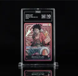 PRE ERRATA Monkey D. Luffy Leader Foil ST01-001 EN 2022 One Piece TAG 10 -PSA - Image 1