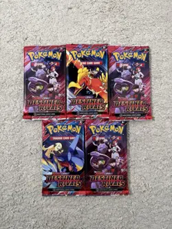 Pokemon TCG Destined Rivals Booster Pack Bundle - 5 Packs - Brand New, Sealed - Image 1
