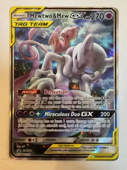 Pokemon Mewtwo & Mew GX Tag Team Alt Art SM191 Promo NM (SEE PHOTOS/DESC) - Image 1