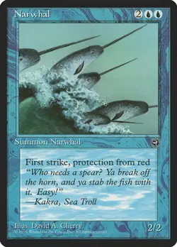 Narwhal NM/M Homelands Blue Creature Mtg Magic English Regular - Image 1