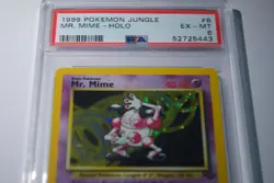 1999 Pokemon TCG Mr. Mime Jungle Set 6/64 HOLO Rare PSA Graded EX-MT - Image 2