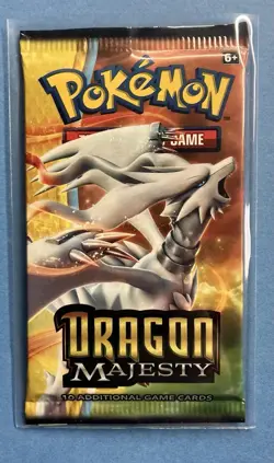 Pokemon TCG 2018 Sun & Moon Dragon Majesty Booster Pack Sealed Reshiram Art - Image 1