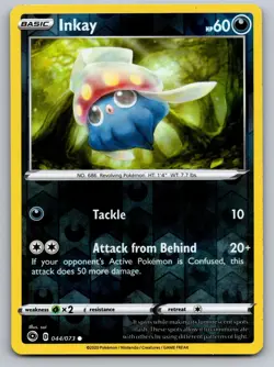 Inkay 044/073 Common Champion's Path Pokemon Reverse Holo - Image 1
