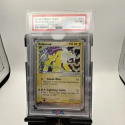 2004 POKEMON EX TEAM MAGMA VS TEAM AQUA #92 RAIKOU EX-HOLO PSA 8 - Image 1