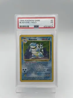 1999 Pokemon Base Set Blastoise Holo #2 PSA 1 Unlimited Cert 47216979 - Image 1