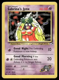 Sabrina's Jynx 59/132 Uncommon Gym Heroes Pokemon Unlimited Heavily Played - Image 1