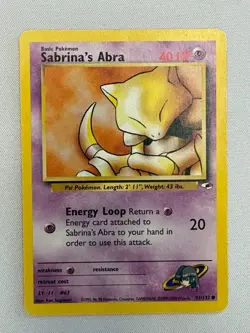 SABRINA'S ABRA 91/132 COMMON GYM HEROES POKEMON UNLIMITED HP - Image 1