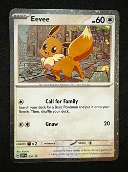 Eevee (Cosmos Holo) SVP 200 Holo Promo Scarlet & Violet Promo Pokemon Holo NM - Image 1