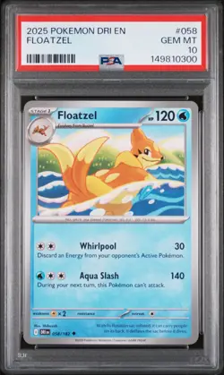 2025 POKEMON DRI EN-DESTINED RIVALS #058 FLOATZEL PSA 10 - Image 1