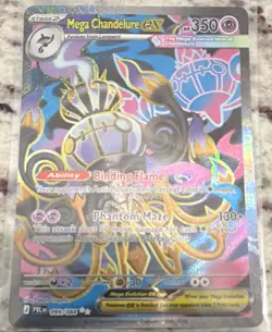 Mega Chandelure ex 099/084 Pitch Black -Holo Ultra Rare Pokemon TCG NM - Image 1