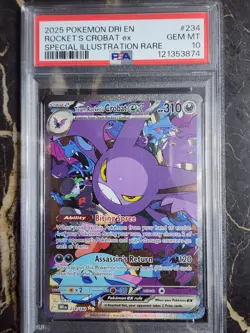 2025 Pokemon Dri EN Rockets Crowbat Ex Special Illustration Rare PSA 10 - Image 1