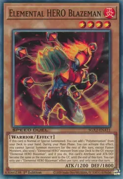 1x Elemental HERO Blazeman - 1st Edit NM Eng YuGiOh - Speed Duel Midterm Paradox - Image 1