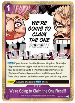 We're Going to Claim The One Piece!!! OP07-077 Rare English - Image 1