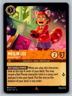 Attack of the Vine! Disney Lorcana Meilin Lee - Losing Control Rare 16/207 NM - Image 1