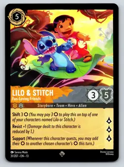Disney Lorcana Lilo & Stitch - Fun-Loving Friends 31/207 Foil NM - Image 1