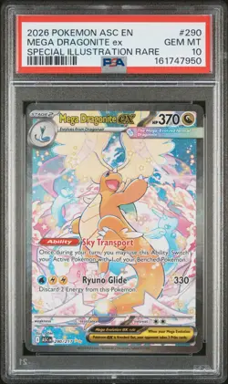 2026 POKEMON ASC EN-ASCENDED HEROES #290 MEGA DRAGONITE EX PSA 10 - Image 1