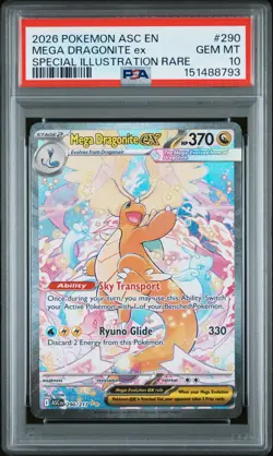 2026 POKEMON ASC EN-ASCENDED HEROES #290 MEGA DRAGONITE EX PSA 10 - Image 1
