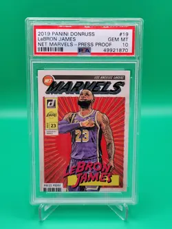 2019 PANINI DONRUSS NET MARVELS PRESS PROOF #19 LEBRON JAMES PSA 10 - Image 1