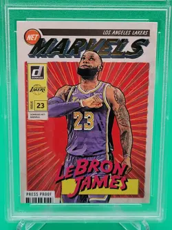 2019 PANINI DONRUSS NET MARVELS PRESS PROOF #19 LEBRON JAMES PSA 10 - Image 3