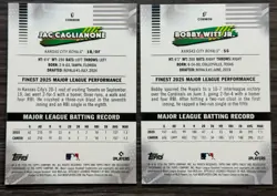 2026 MLB Topps Finest Rookie Jac Caglianone Mini Diamond & Bobby Witt Jr Common - Image 2