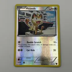 Meowth 80/99 Next Destinies Reverse Holo Pokemon Card Cat Kick - Image 1