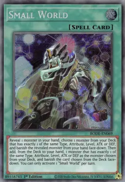 Yugioh! LP Small World - BODE-EN069 - Secret Rare - 1st Edition Lightly Played, - Image 1