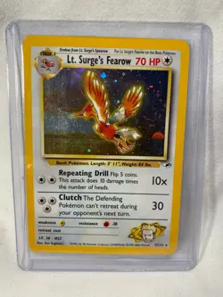 Lt. Surge's Fearow 7/132 Holo Gym Heros Pokemon Card NM/LP - Image 1