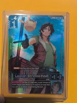 Lockon Stratos (Neil) - NM Newtype Challenge Foil Promo Gundam Card Game TCG - Image 1