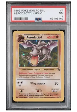 Aerodactyl 1/62 Fossil Holo Card - PSA 7 NM - Image 2