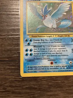 1999 Pokemon Articuno Fossil Holo Unlimited Rare Card 2/62 LP Condition Vintage - Image 3