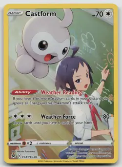Castform TG11/TG30 Holo Lost Origin Trainer Gallery Pokemon NM 116 - Image 1