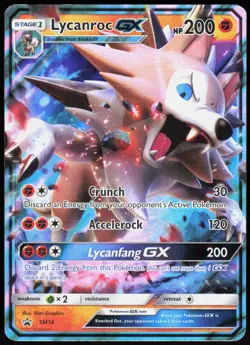 Lycanroc GX - SM14 Sun & Moon Promo Rare Pokemon Holo LP - Image 1