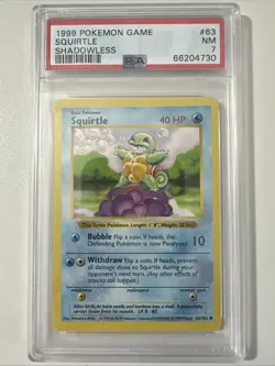 Pokemon PSA 7 Squirtle 063/102 Base Set (Shadowless) - Image 1