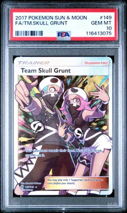 PSA 10 - Team Skull Grunt 149/149 SM Sun & Moon Base Set - Pokemon - Image 1