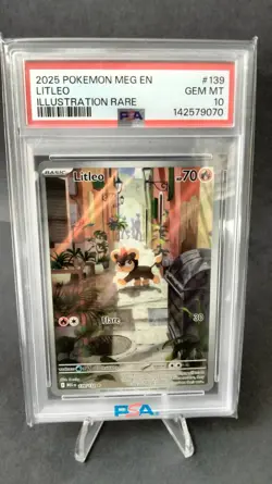 2025 POKEMON MEG EN-MEGA EVOLUTION Litleo 139/132 ILLUSTRATION RARE PSA 10 - Image 1