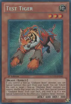 Yugioh! LP Test Tiger - LCGX-EN242 - Secret Rare - 1st Edition Lightly Played, E - Image 1