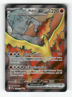 Team Rocket's Moltres ex 208/182 Ultra Rare Destined Rivals Pokemon Holo NM - Image 1