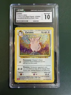 POKEMON TCG CLASSIC Clefable 014/034 Holo CGC 10 - Image 1
