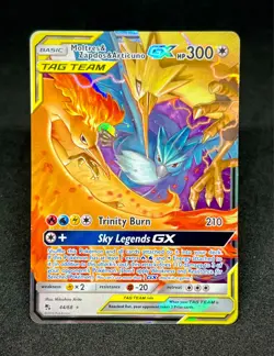 Pokemon TCG Moltres Zapdos Articuno GX 44/68 Pokemon Sun & Moon Hidden Fates - Image 1