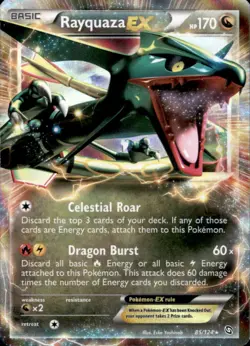 Rayquaza EX 85/124 Holo EX Rare Dragons Exalted Pokemon Holo Near Mint - Image 1
